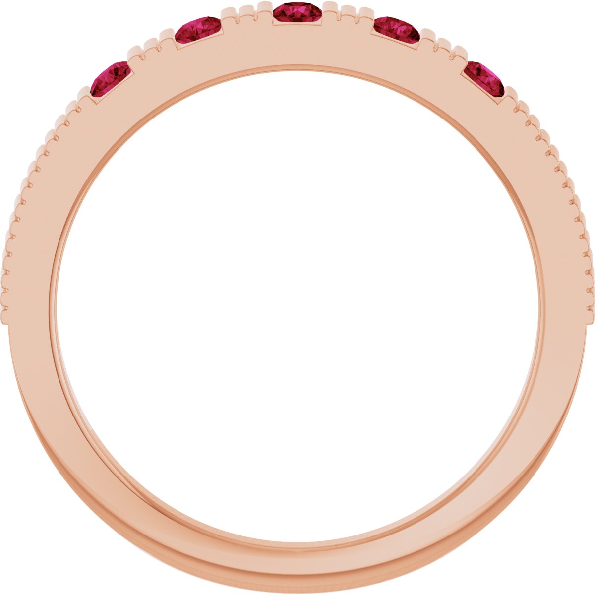 Lab-Grown Ruby Stackable Ring - Rose Gold