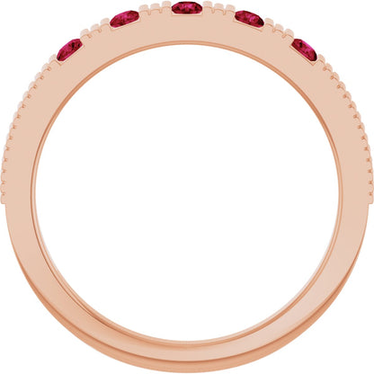 Lab-Grown Ruby Stackable Ring - Rose Gold