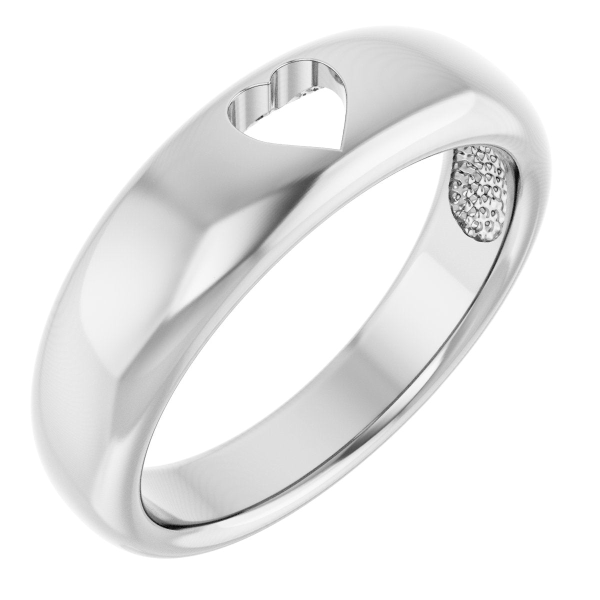 Pierced Heart Ring - White Gold