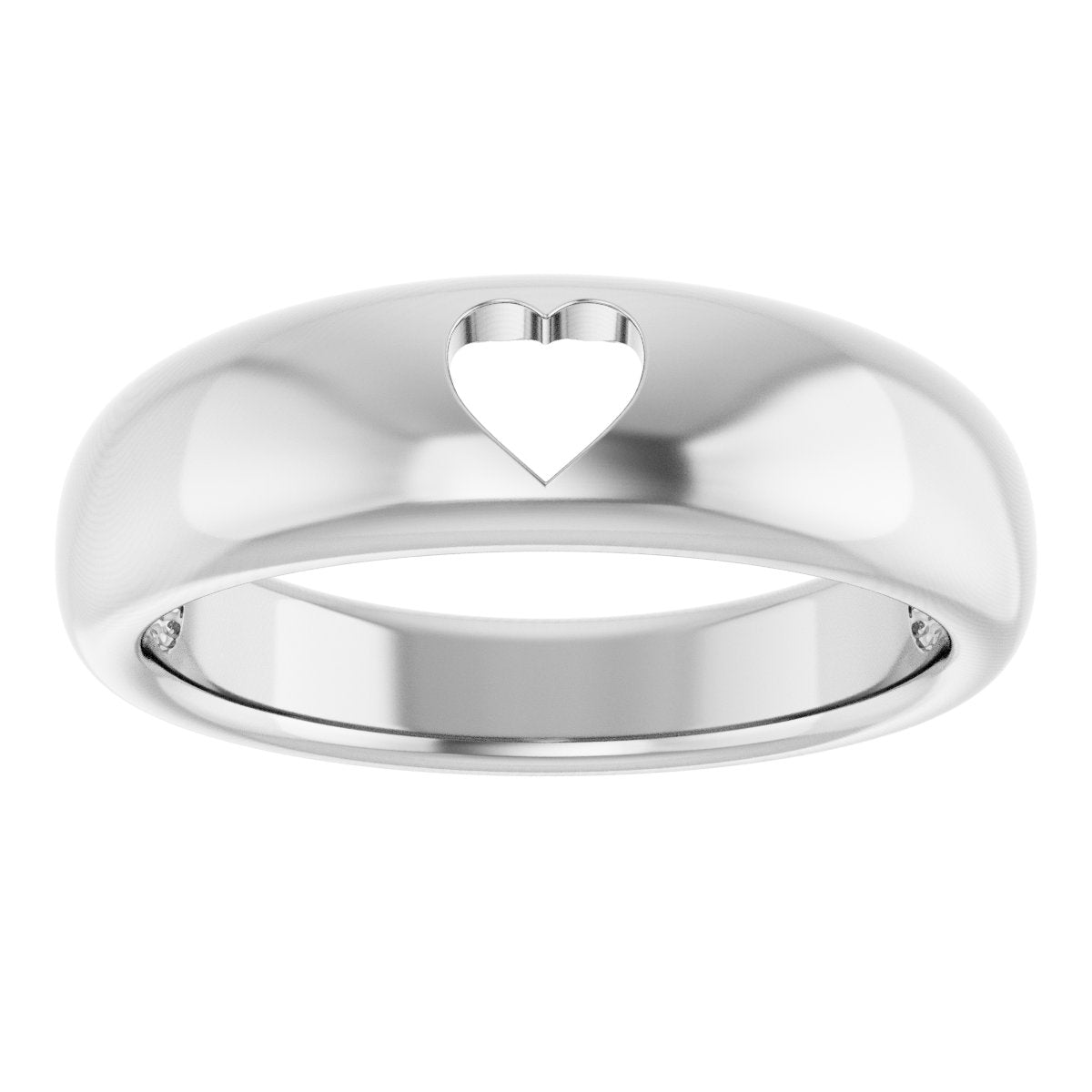 Pierced Heart Ring - White Gold