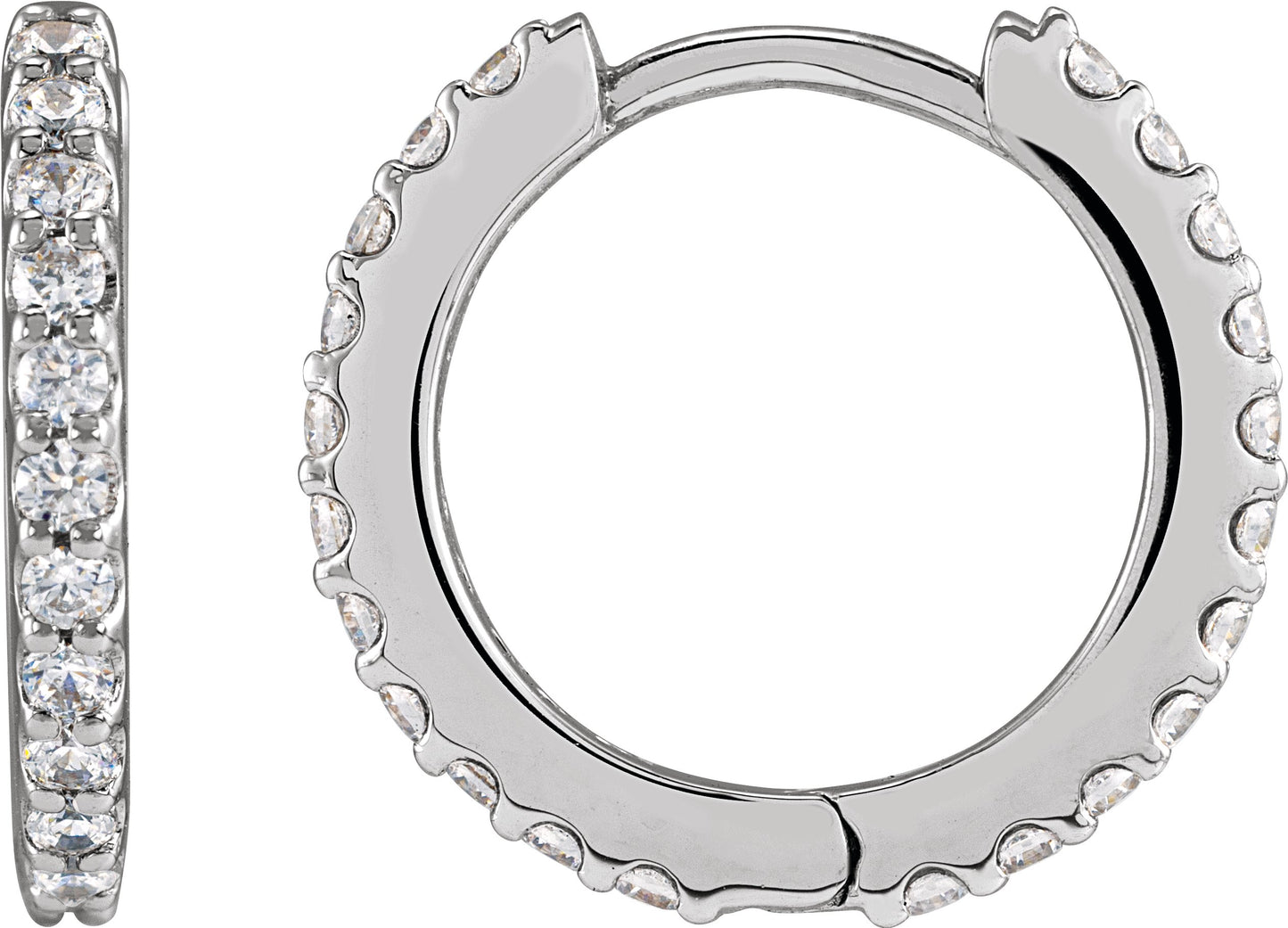1/2 Ctw Lab-Grown Diamond Hinged Hoop Earrings