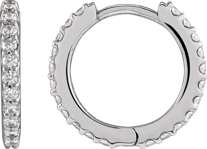 1/2 Ctw Lab-Grown Diamond Hinged Hoop Earrings