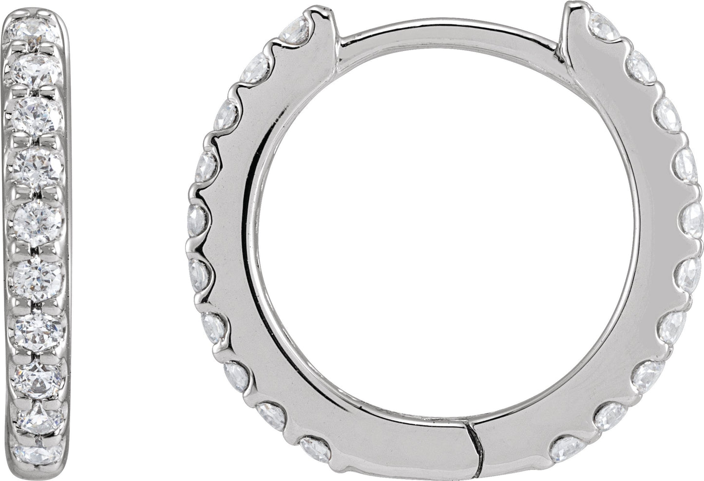 1/3 Ctw Lab-Grown Diamond Hinged Hoop Earrings