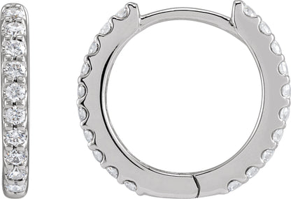 1/3 Ctw Lab-Grown Diamond Hinged Hoop Earrings