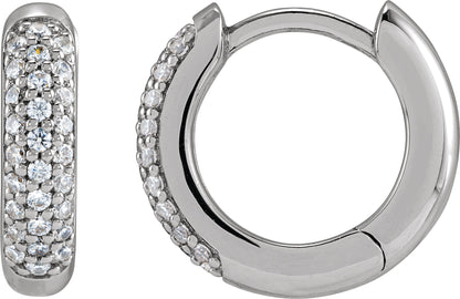 1/4 Ctw Lab-Grown Diamond Hinged Hoop Earrings