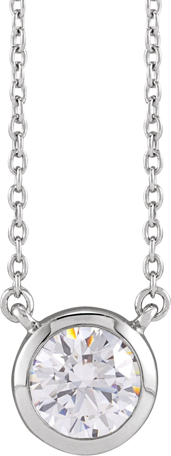 1 Ctw Lab-Gown Diamond Adjustable Necklace