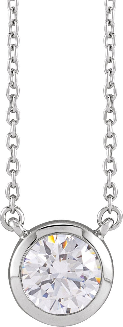 1 Ctw Lab-Gown Diamond Adjustable Necklace
