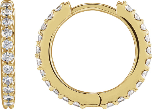 1/2 Ctw Lab-Grown Diamond Hinged Hoop Earrings - Lab Grown Diamond