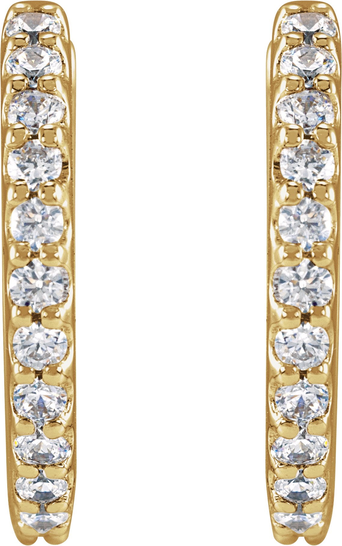 1/3 Ctw Lab-Grown Diamond Hinged Hoop Earrings - Yellow Gold - Lab Grown Diamond