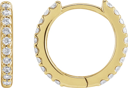 1/3 Ctw Lab-Grown Diamond Hinged Hoop Earrings - Lab Grown Diamond
