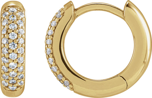 1/4 Ctw Lab-Grown Diamond Hinged Hoop Earrings - Lab Grown Diamond