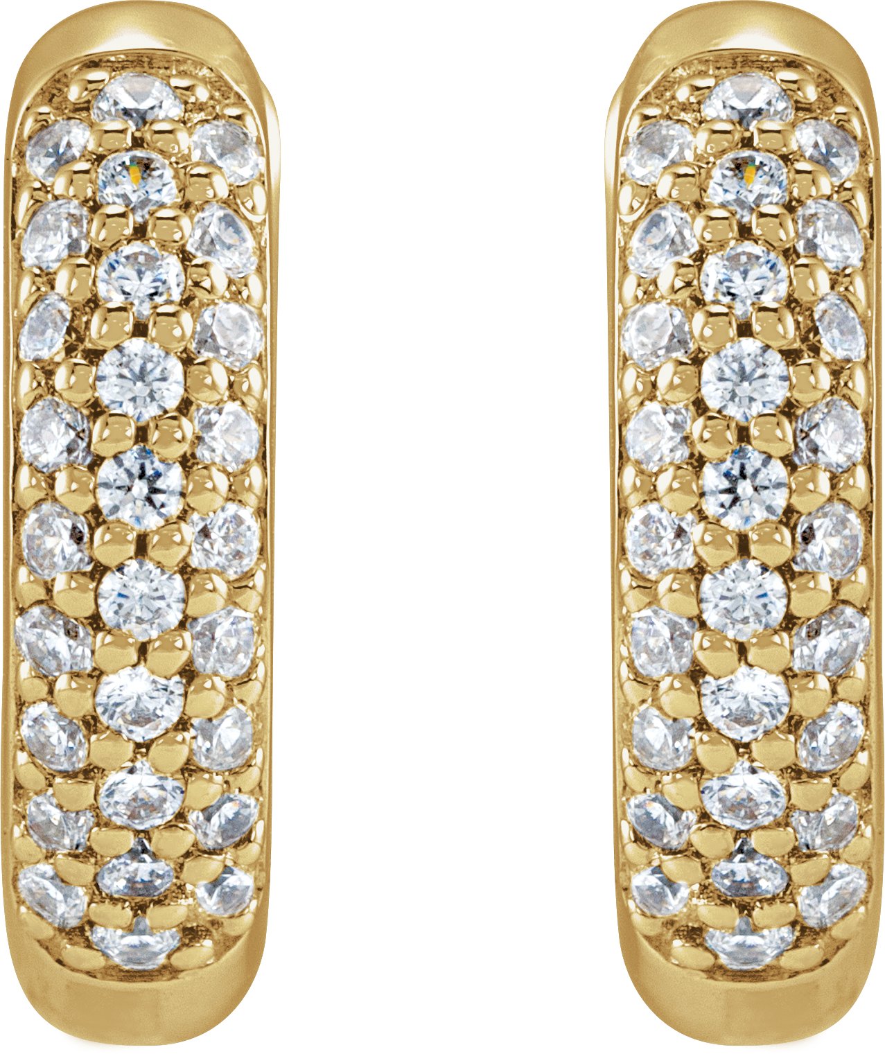 1/4 Ctw Lab-Grown Diamond Hinged Hoop Earrings - Yellow Gold - Lab Grown Diamond