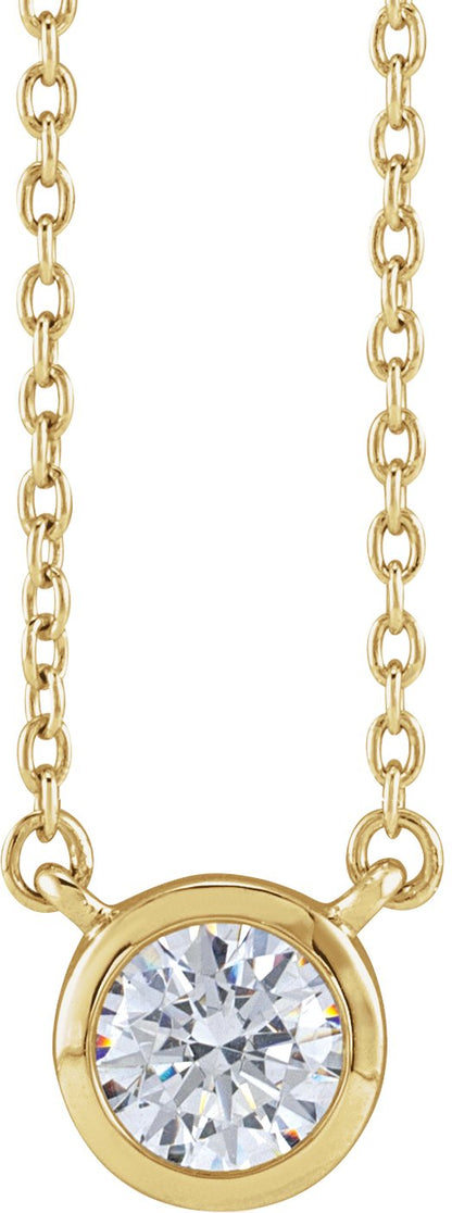 1/2 Ctw Lab-Grown Diamond Adjustable Necklace - Lab Grown Diamond