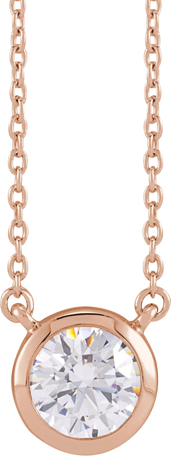 1 Ctw Lab-Gown Diamond Adjustable Necklace - Rose Gold - Lab Grown Diamond