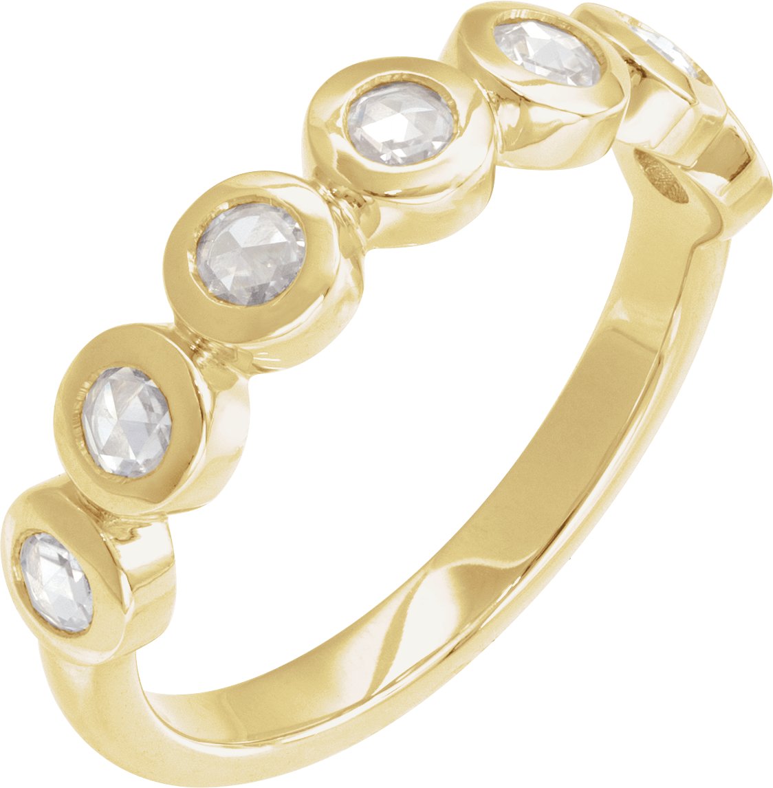 Rose-Cut Lab-Grown Moissanite Stackable Ring - Yellow Gold