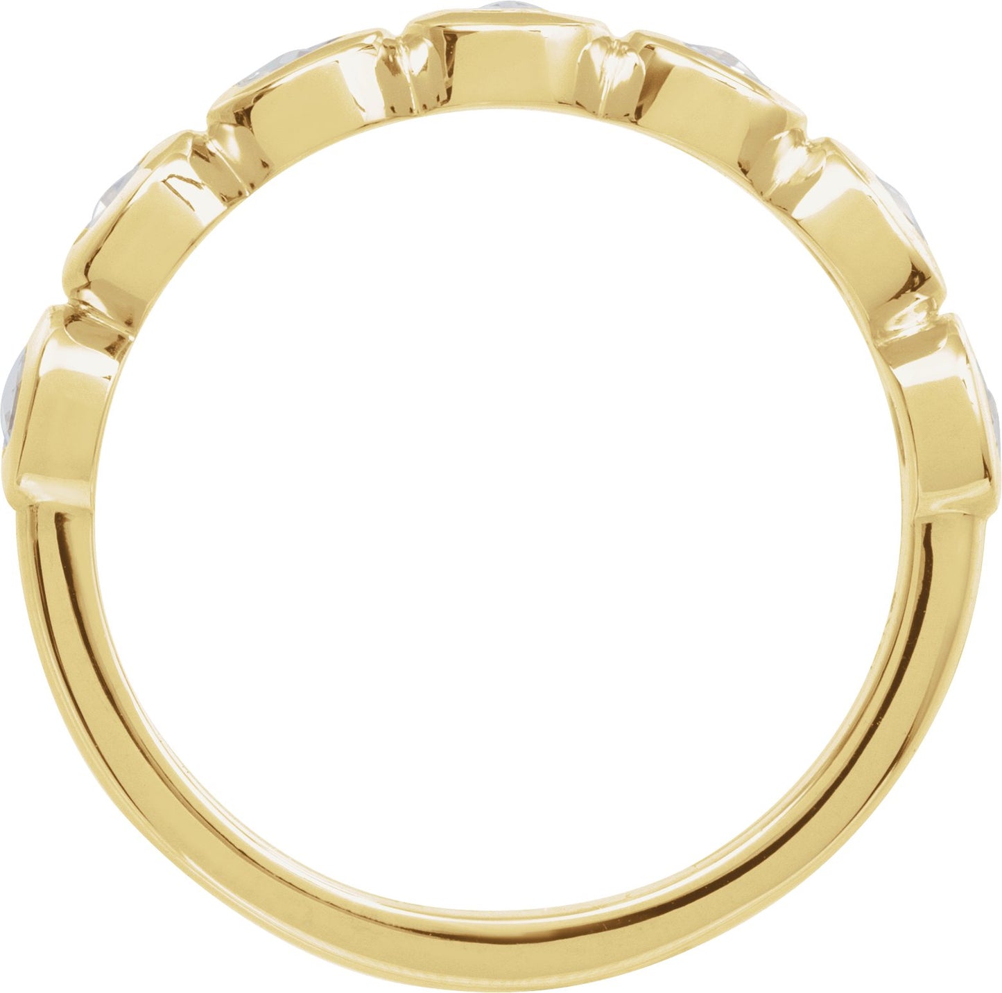 Rose-Cut Lab-Grown Moissanite Stackable Ring - Yellow Gold