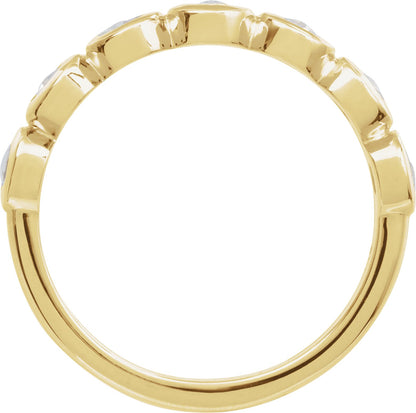 Rose-Cut Lab-Grown Moissanite Stackable Ring - Yellow Gold