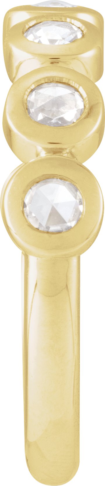 Rose-Cut Lab-Grown Moissanite Stackable Ring - Yellow Gold