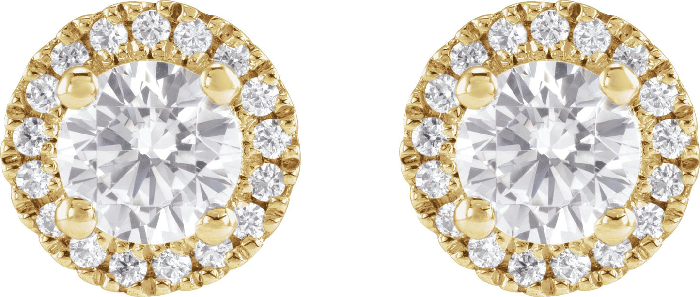 1 Ctw Lab-Grown Diamond Stud Earrings - Yellow Gold - Lab Grown Diamond