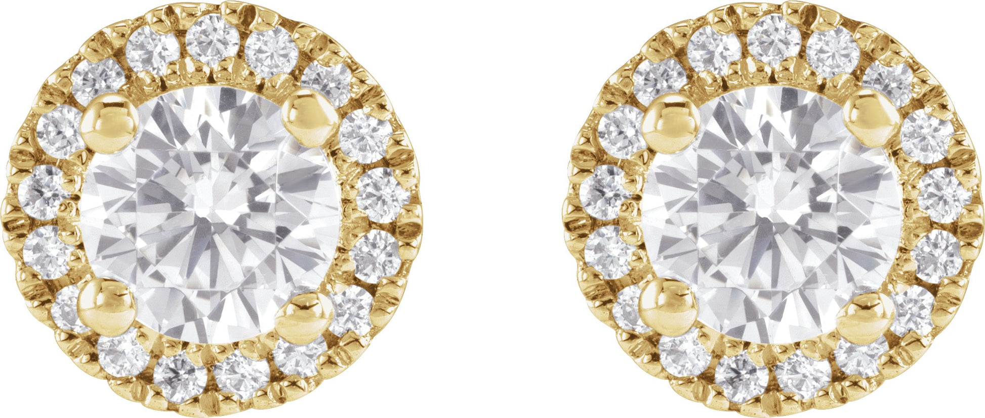 1/2 Ctw Lab-Grown Diamond Stud Earrings - Yellow Gold - Lab Grown Diamond