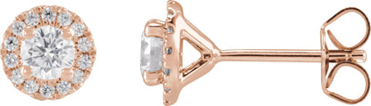 3/4 Ctw Lab-Grown Diamond Stud Earrings - Rose Gold - Lab Grown Diamond