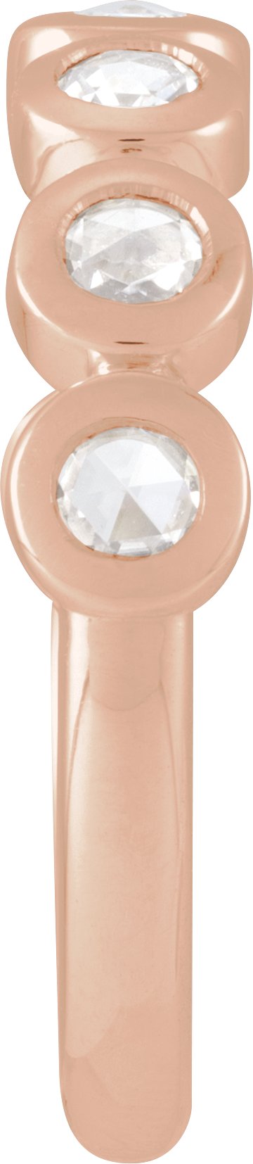 Rose-Cut Lab-Grown Moissanite Stackable Ring - Rose Gold