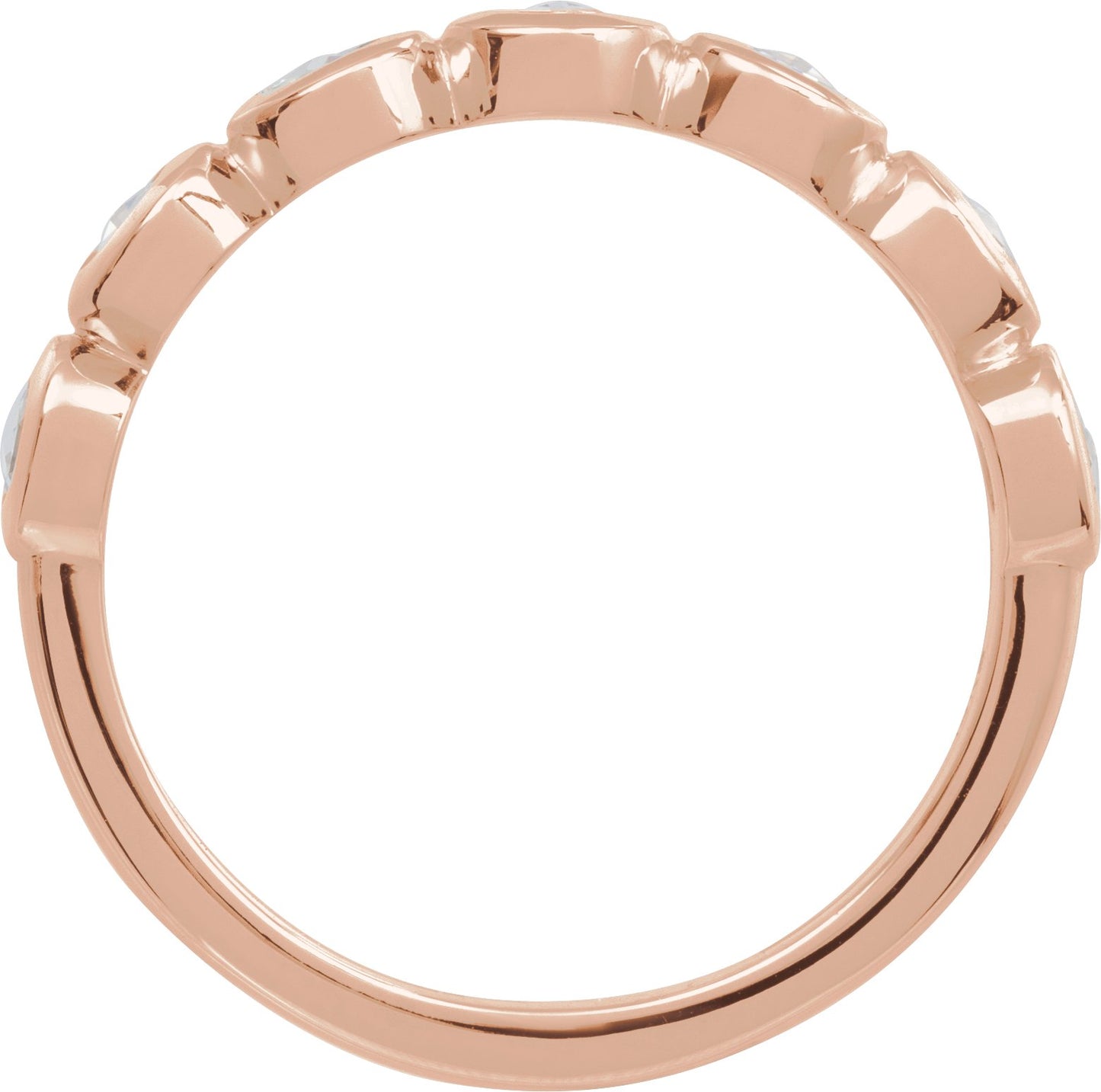 Rose-Cut Lab-Grown Moissanite Stackable Ring - Rose Gold