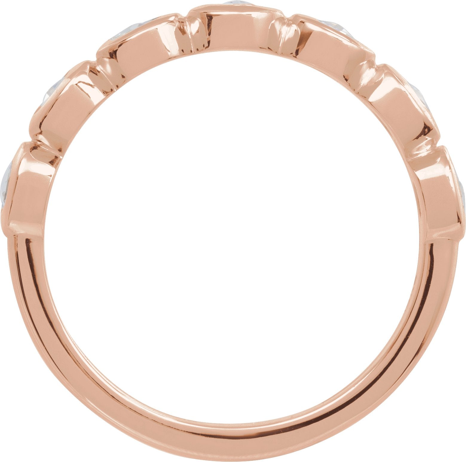 Rose-Cut Lab-Grown Moissanite Stackable Ring - Rose Gold