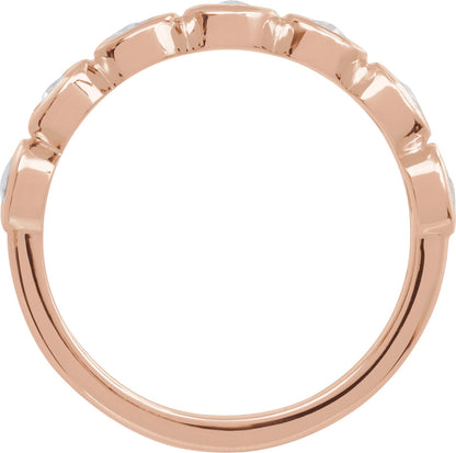 Rose-Cut Lab-Grown Moissanite Stackable Ring - Rose Gold