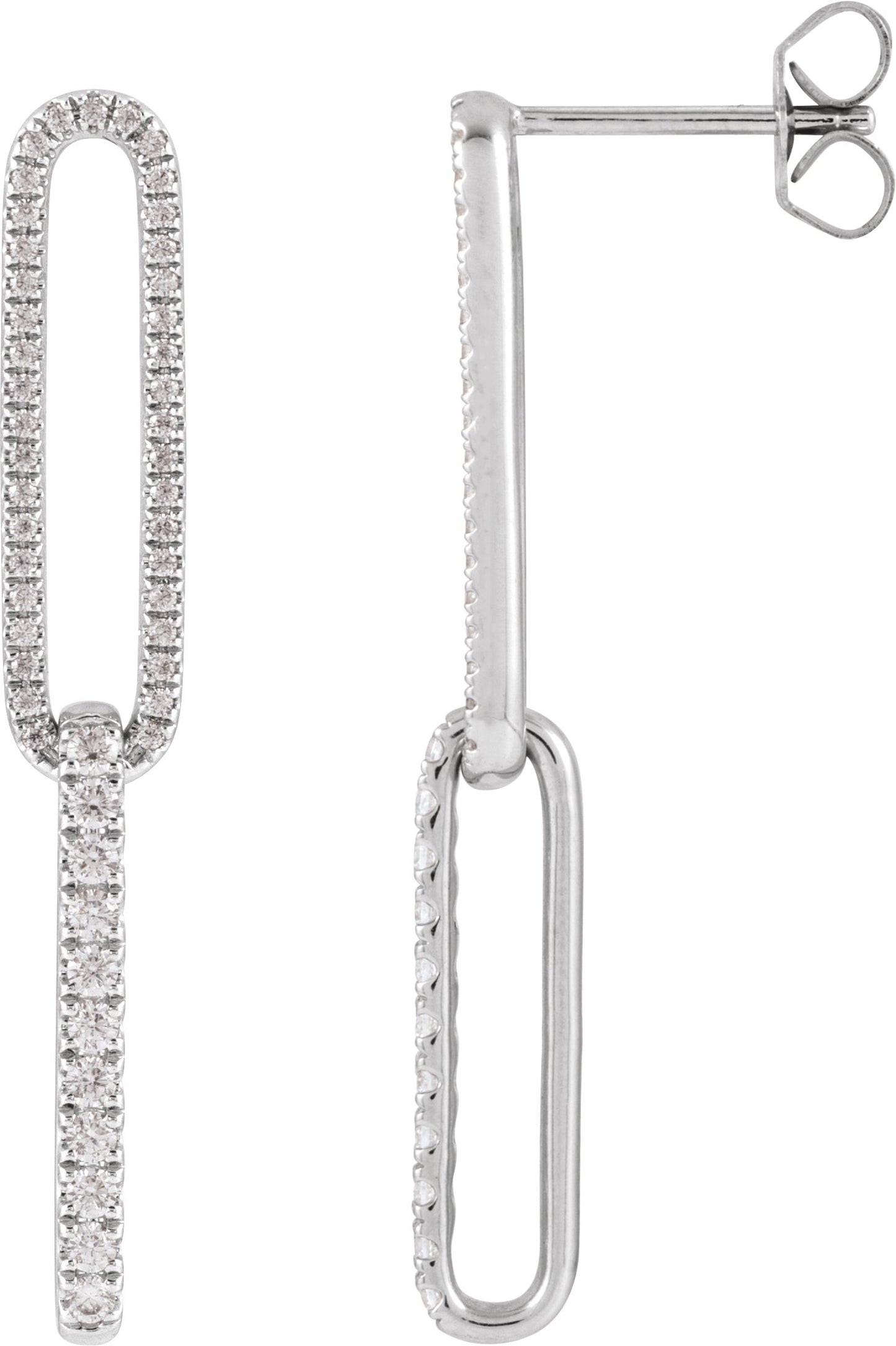 1/2 Ctw Lab-Grown Diamond Elongated Link Earrings