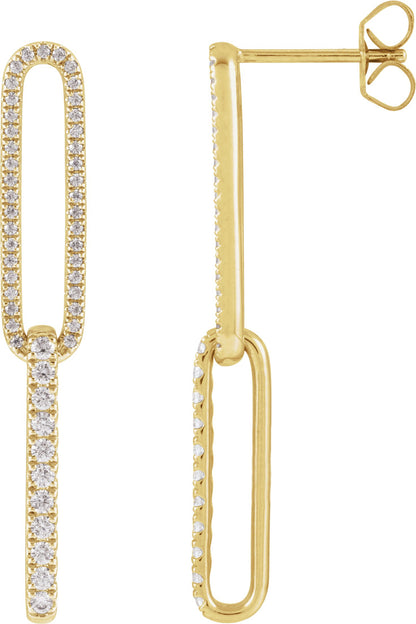 1/2 Ctw Lab-Grown Diamond Elongated Link Earrings - Lab Grown Diamond