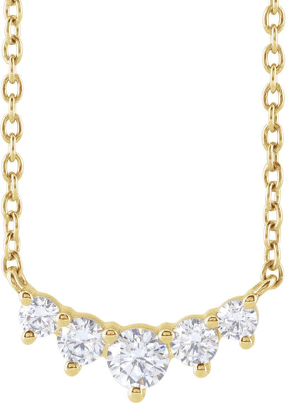 1/3 Ctw Lab-Grown Diamond Graduated Necklace - Lab Grown Diamond