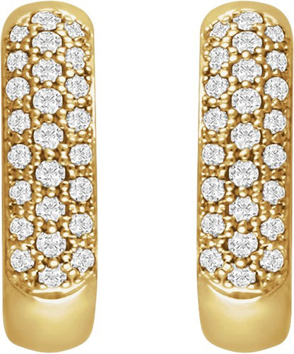 1/3 Ctw Lab-Grown Diamond Hoop Earrings - Yellow Gold - Lab Grown Diamond