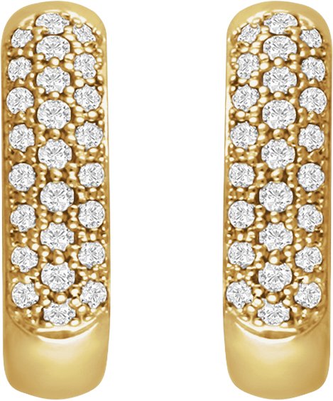 7/8 Ctw Lab-Grown Diamond Hoop Earrings - Yellow Gold - Lab Grown Diamond