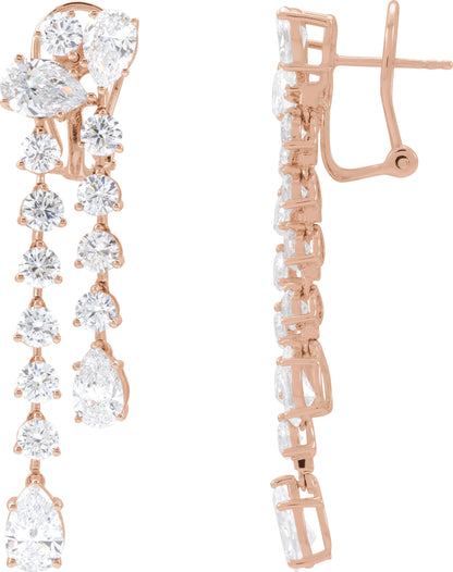 9 1/2 Ctw Lab-Grown Diamond Dangle Earrings