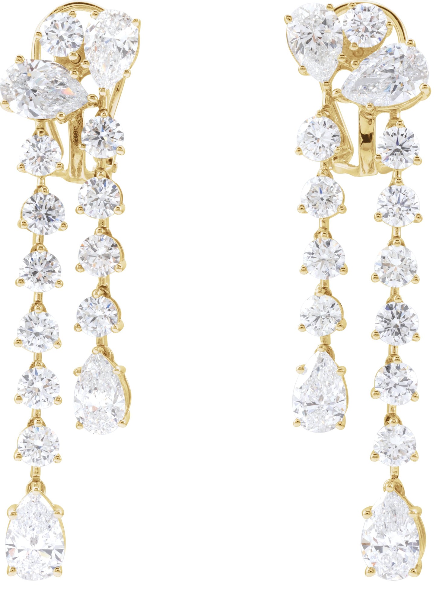 9 1/2 Ctw Lab-Grown Diamond Dangle Earrings - Rose Gold - Lab Grown Diamond
