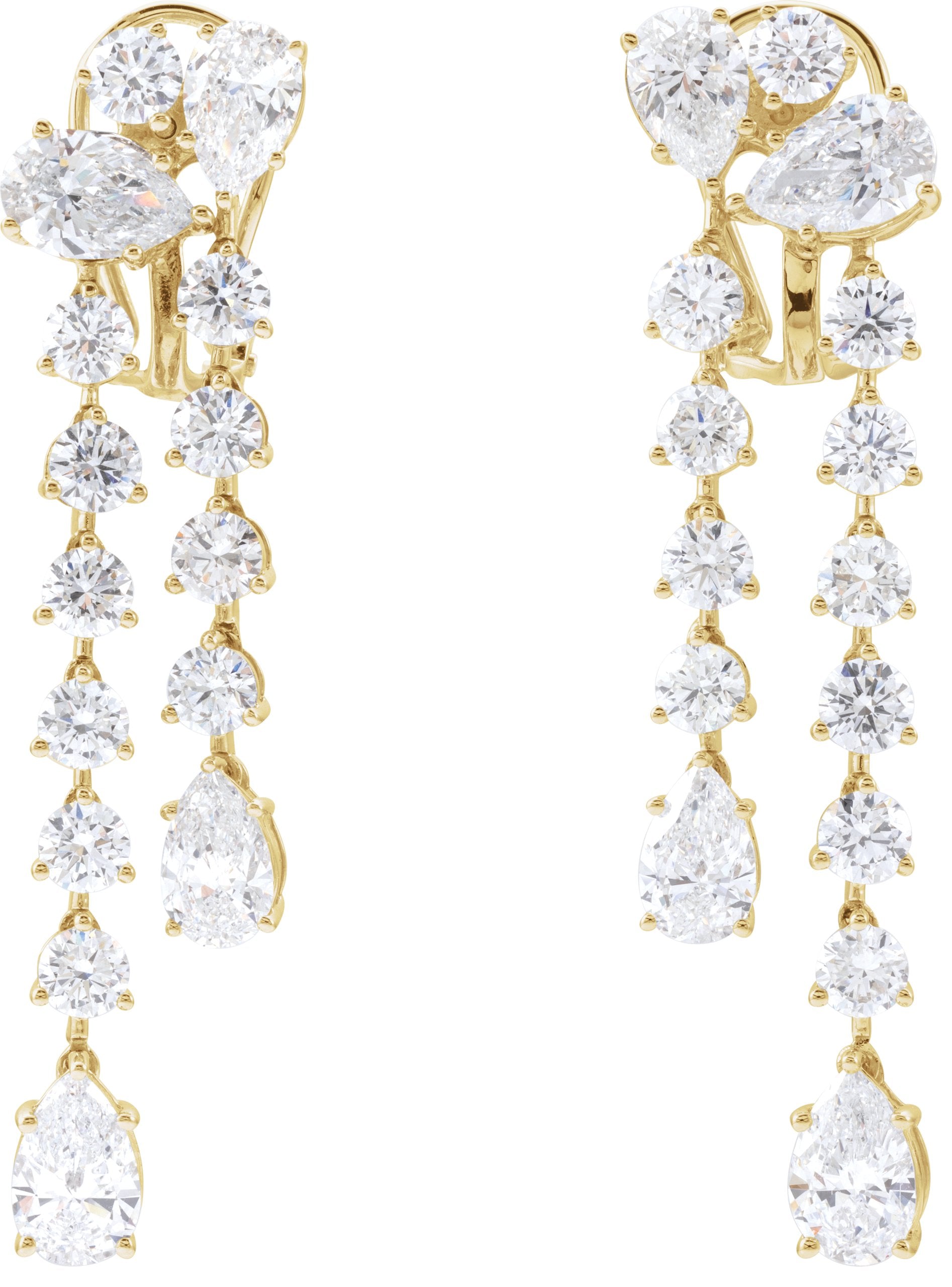 9 1/2 Ctw Lab-Grown Diamond Dangle Earrings - Rose Gold - Lab Grown Diamond