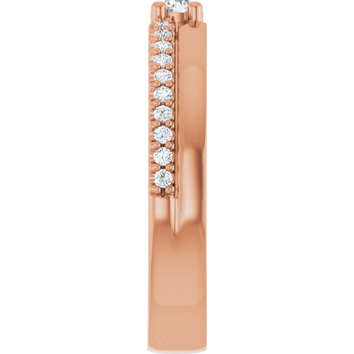 3 mm Round 1-Stone Accented Family Ring Mounting - Rose Gold