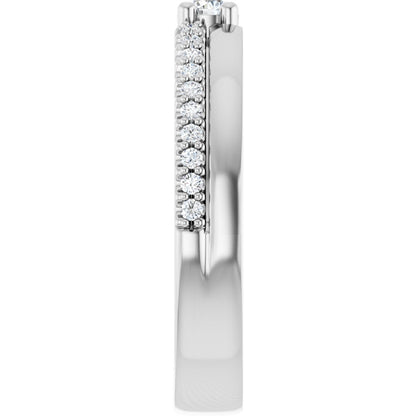 3 mm Round 1-Stone Accented Family Ring Mounting - White Gold
