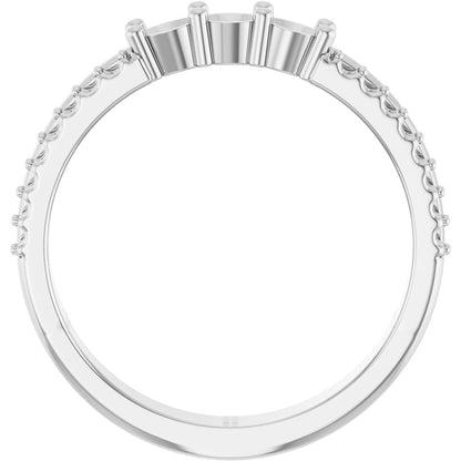 3 mm Round 3-Stone Accented Family Ring Mounting - White Gold