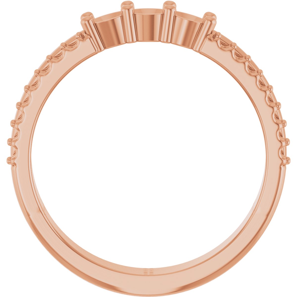 3 mm Round 3-Stone Accented Family Ring Mounting - Rose Gold
