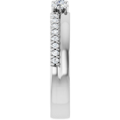 3 mm Round 3-Stone Accented Family Ring Mounting - White Gold