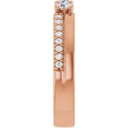 3 mm Round 3-Stone Accented Family Ring Mounting - Rose Gold