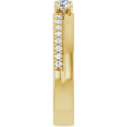 3 mm Round 3-Stone Accented Family Ring Mounting - Yellow Gold