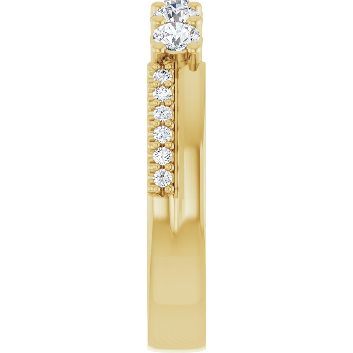 3 mm Round 5-Stone Accented Family Ring Mounting - Yellow Gold