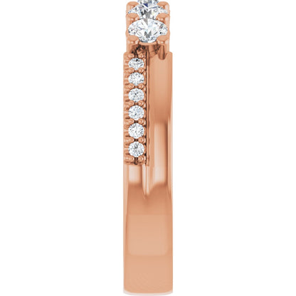 3 mm Round 5-Stone Accented Family Ring Mounting - Rose Gold