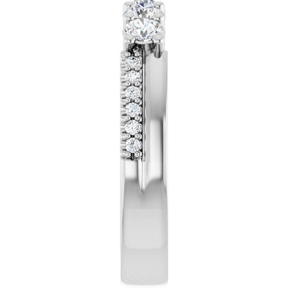 3 mm Round 5-Stone Accented Family Ring Mounting - White Gold