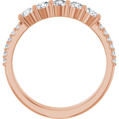 3 mm Round 5-Stone Accented Family Ring Mounting - Rose Gold