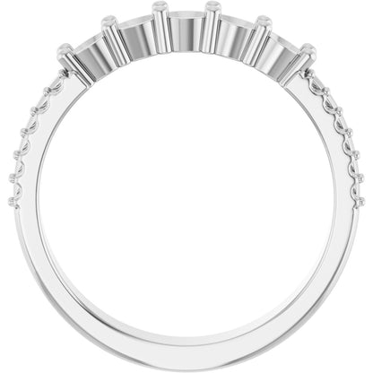 3 mm Round 5-Stone Accented Family Ring Mounting - White Gold