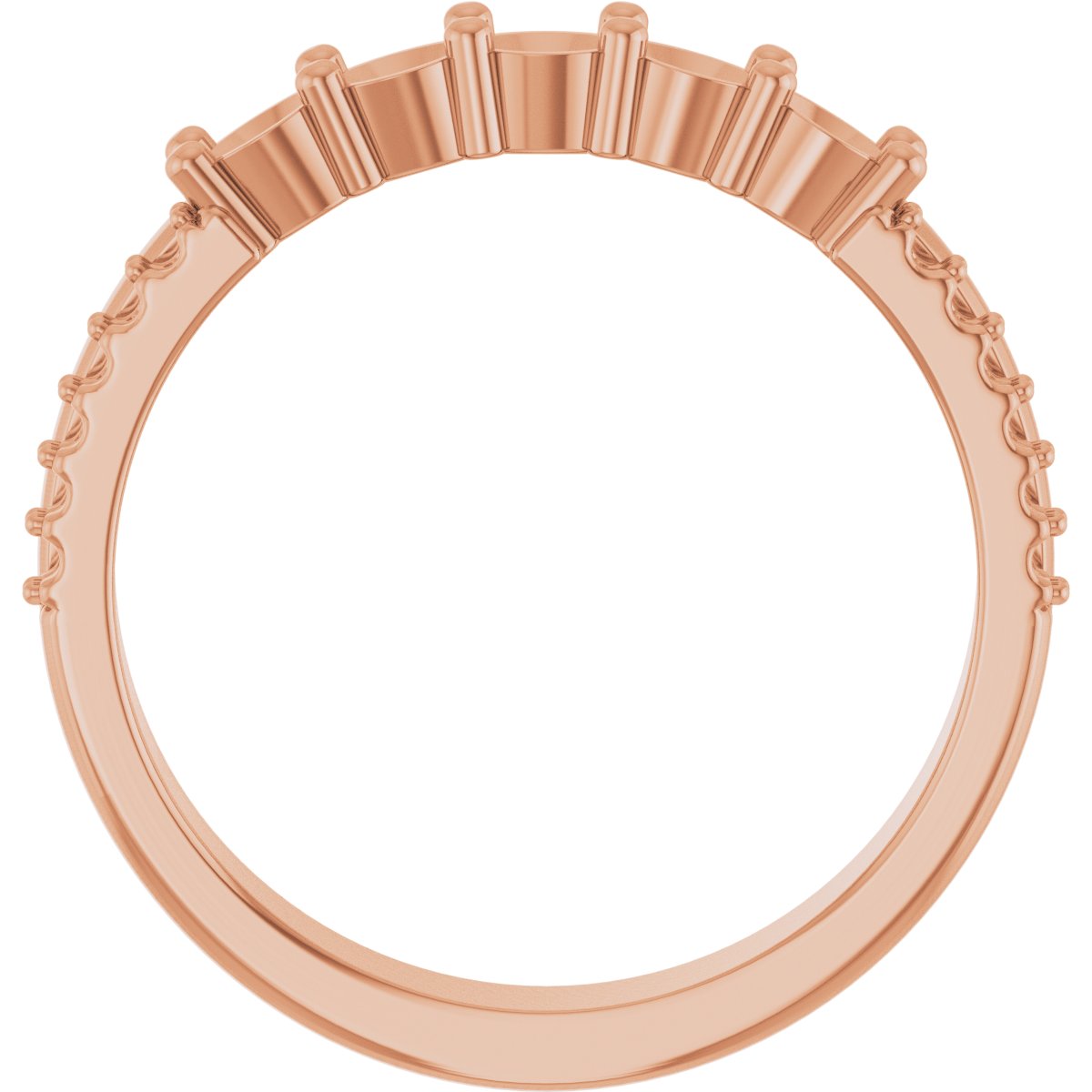 3 mm Round 5-Stone Accented Family Ring Mounting - Rose Gold